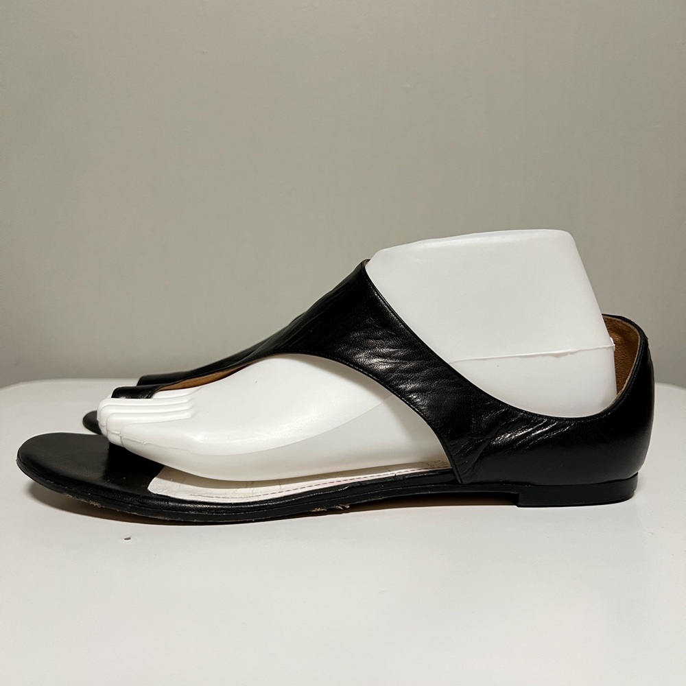 Maison Martin Margiela Black and White Leather Toe Split Sandals